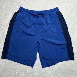 Lululemon Shorts Blue Lined Active Running Gym Zip Pocket Sz M